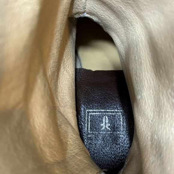 Frye Melissa Riding Moto Boots 6B Brown Leather Button Back Zip Tall Western - Picture 13 of 16